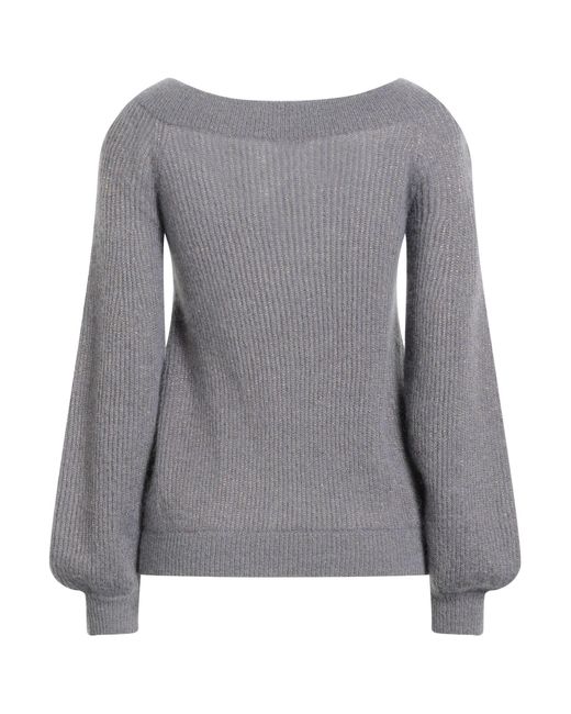 Brunello Cucinelli Gray Sweater Mohair Wool, Alpaca Wool, Polyamide, Viscose, Polyester