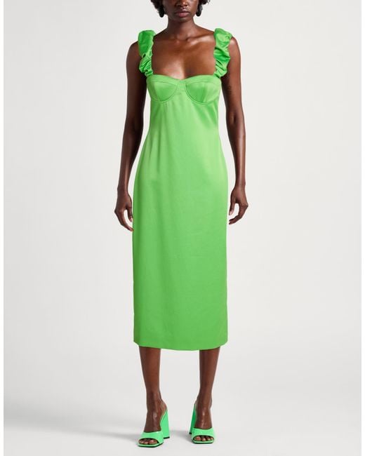Moschino Green Midi Dress Polyester, Elastane