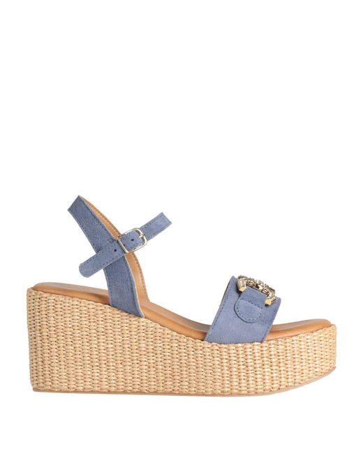 Antica Cuoieria Blue Slate Sandals Leather