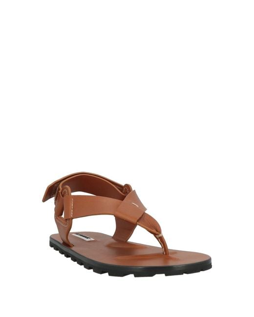 Jil Sander Brown Thong Sandal Leather