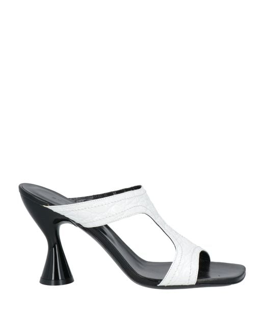 By Far White Sandals Leather