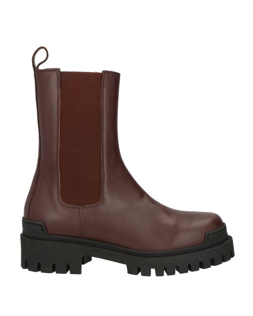 Ennequadro Brown Ankle Boots Calfskin