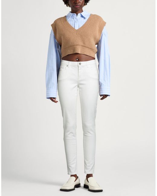 Eleventy White Jeans Cotton, Elastane