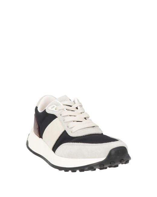 Tod's White Sneakers Leather, Textile Fibers for men