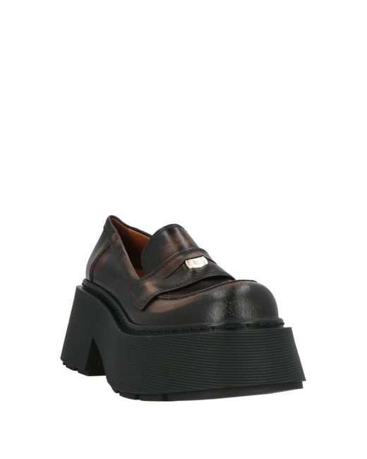 Vic Matié Black Dark Loafers Leather