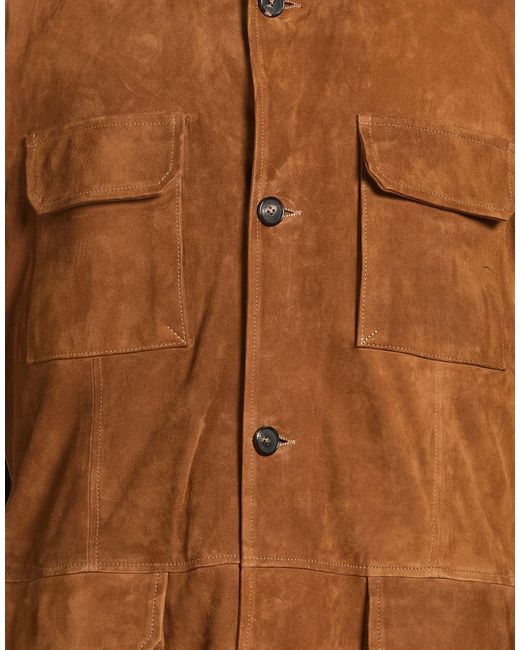 Manto Brown Camel Jacket Leather for men
