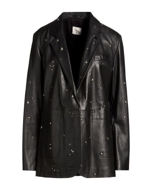 Alysi Black Crème Blazer Leather