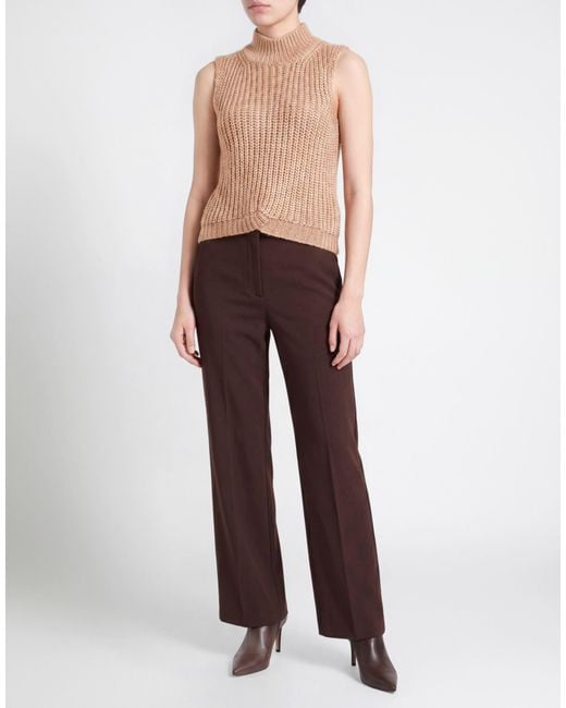 Eleventy Brown Light Turtleneck Silk, Mohair Wool