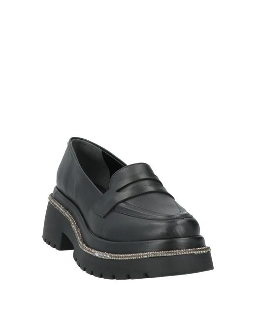 Miss Unique Black Loafers Leather