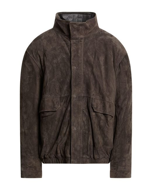 Emporio Armani Brown Jacket Goat Skin for men