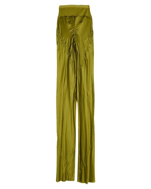 Rick Owens Green Pants Cupro, Cotton, Polyamide
