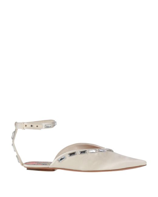 Emilio Pucci White Ballet Flats