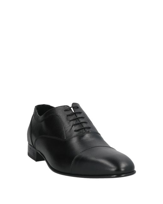 Baldinini Black Lace-Up Shoes Leather for men