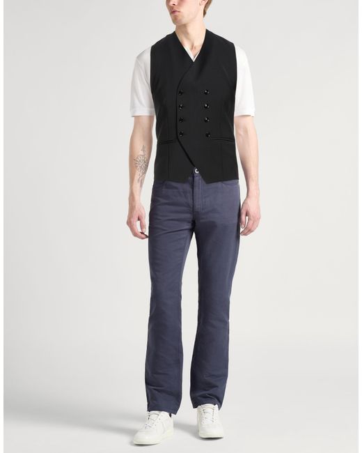Daniele Alessandrini Black Tailored Vest Wool, Polyester, Elastane for men