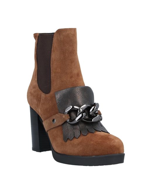Luciano Barachini Brown Oggi Ankle Boots Leather, Synthetisches Material