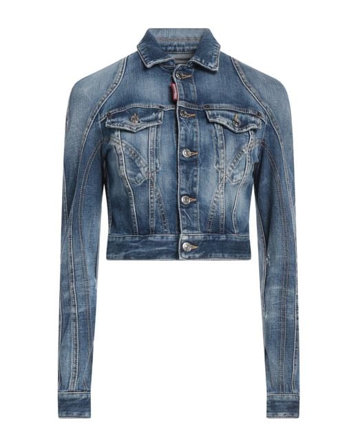 DSquared² Blue Denim Outerwear Cotton, Elastane