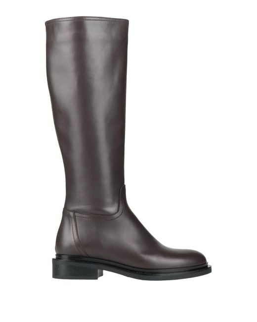 GLAM SHOES Brown Dark Boot Leather