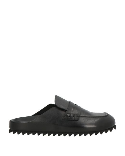 Officine Creative Black Mules & Clogs Leather