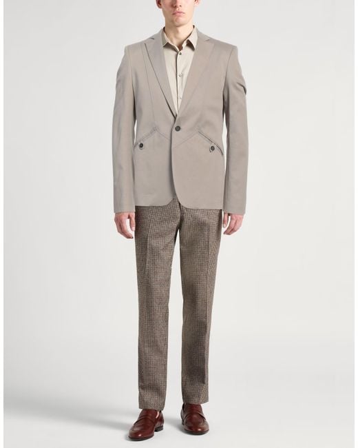 Les Hommes Gray Blazer Cotton, Elastane for men