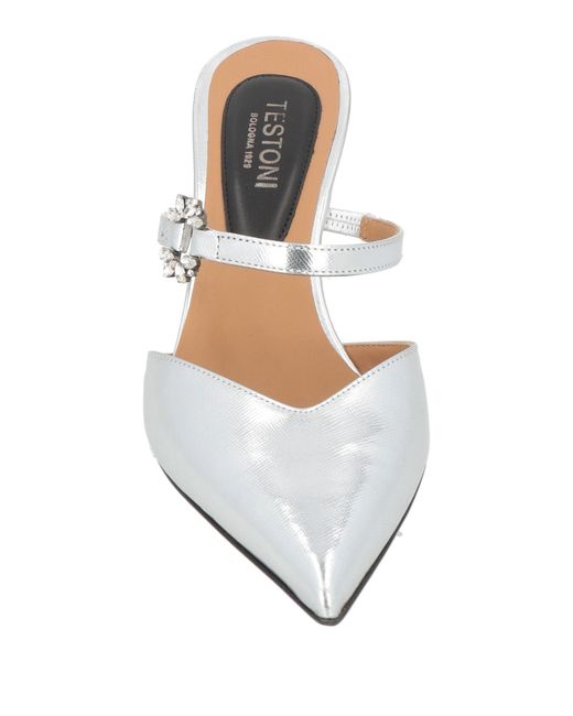 Testoni White Mules & Clogs