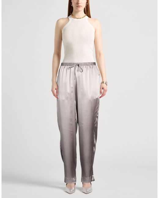 Simonetta Ravizza Gray Pants Silk
