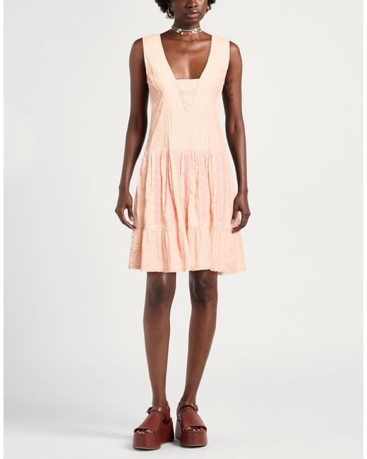 Twinset Pink U&B Mini Dress Cotton