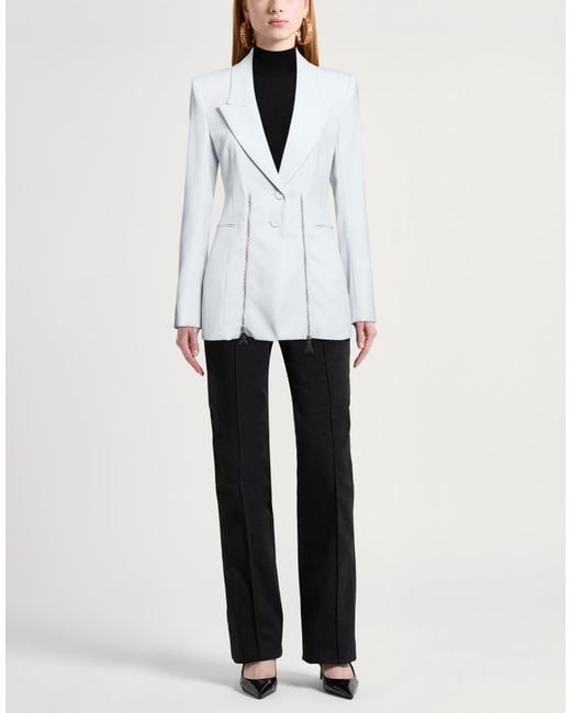 Patrizia Pepe White Blazer Polyester, Elastane