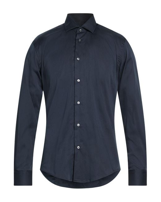 Brian Dales Blue Shirt Cotton, Polyamide, Elastane for men