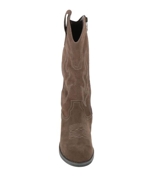 ALMA BLUE Brown Boot Leather
