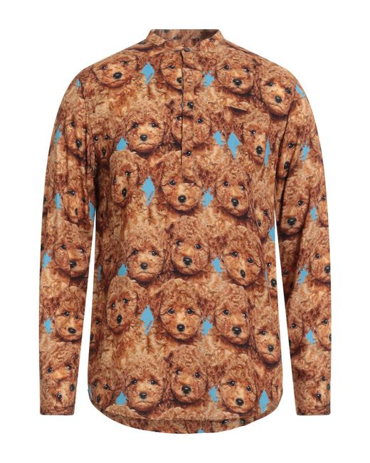 Daniele Alessandrini Brown Shirt Viscose for men