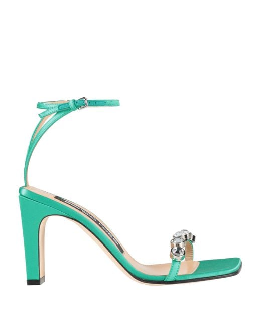 Sergio Rossi Green Sandals Textile Fibers