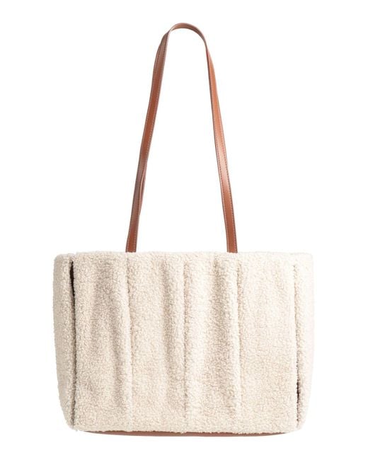 THEMOIRÈ Natural Sand Shoulder Bag Textile Fibers, Soft Leather