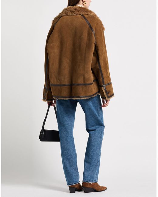 Sandro Brown Shearling- & Kunstfell