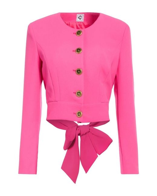 DOUBLE C Pink Fuchsia Blazer Polyester, Elastane