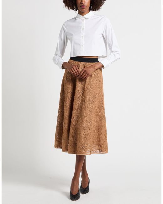 Karl Lagerfeld Brown Midi Skirt