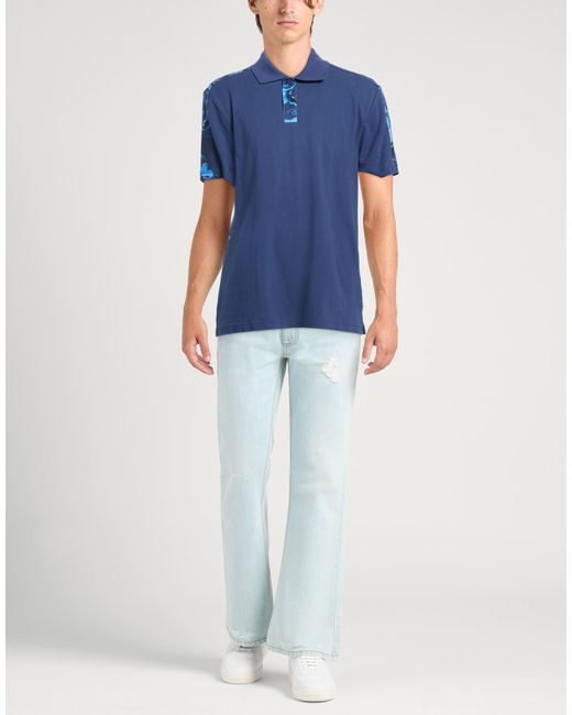 Versace Jeans Couture Blue Polo Shirt Cotton for men