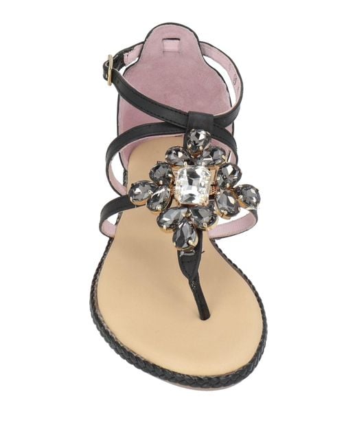 Stonefly Black Thong Sandals