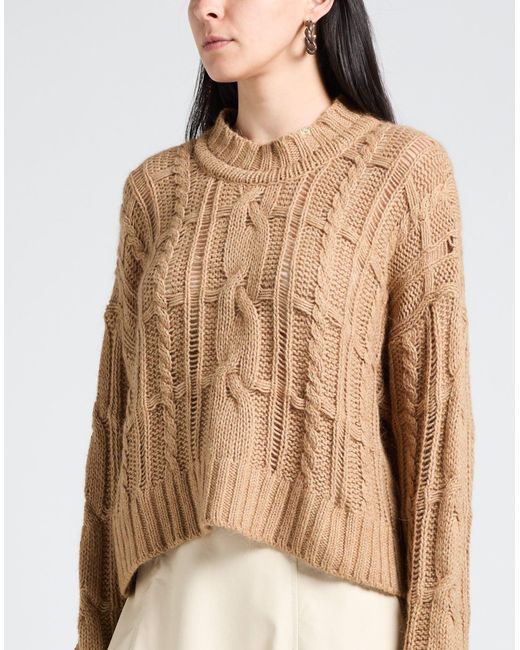 Pinko Natural Camel Sweater Polyamide, Viscose, Wool, Alpaca Wool, Cashmere