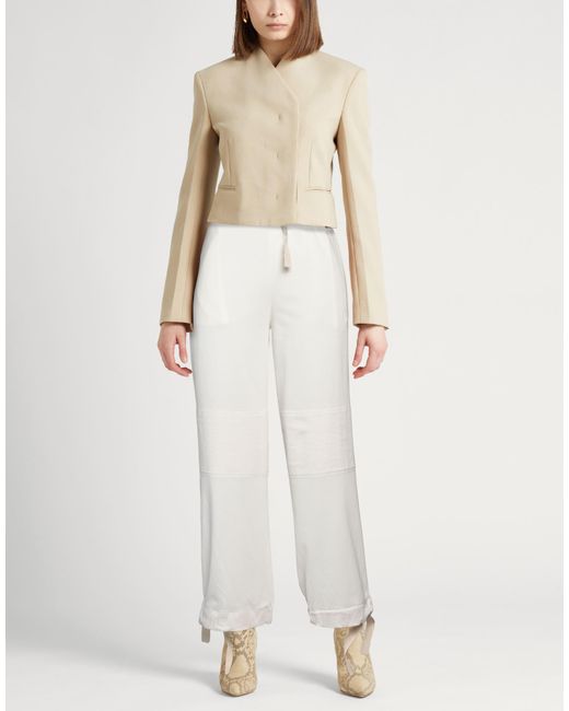 Jil Sander White Pants Cotton