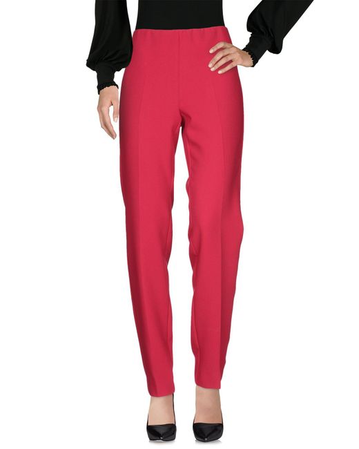 Marella Red Pants Polyester, Viscose, Elastane