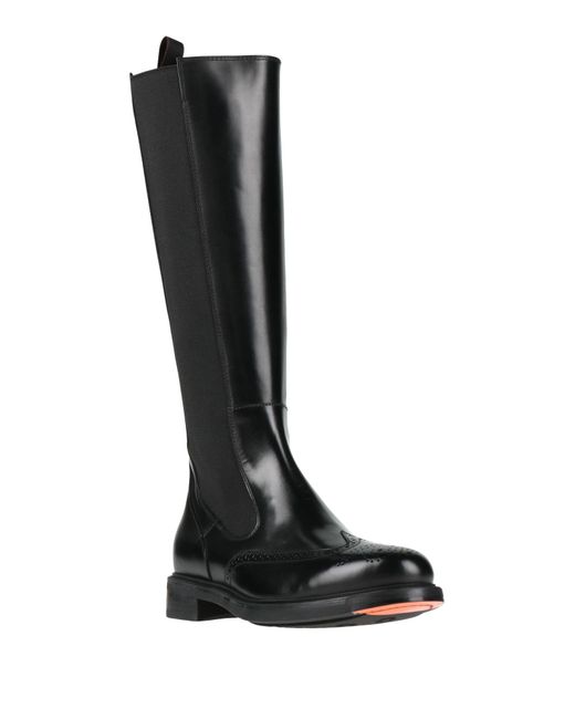 Santoni Black Boot Leather for men