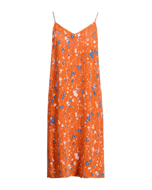 Equipment Orange Midi Dresses