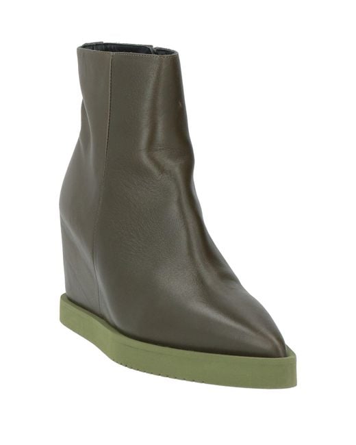 Eqüitare Green Military Ankle Boots Leather