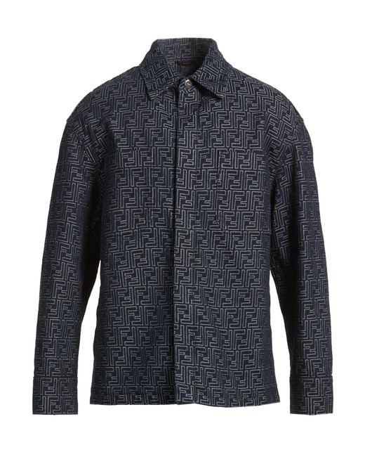 Fendi Blue Jacket Cotton for men