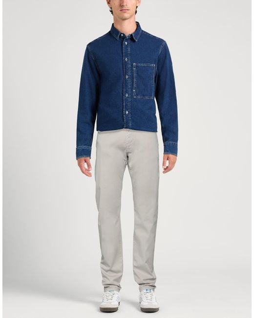 Brooksfield Gray Pants Cotton, Elastane for men