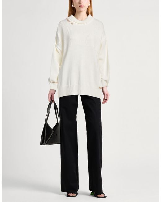 Gaelle Paris White Ivory Turtleneck Acrylic