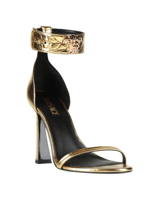 Versace Metallic Sandals Calfskin