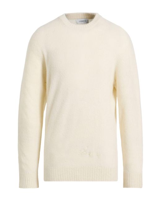 Laneus White Sweater Alpaca Wool, Polyamide, Virgin Wool for men
