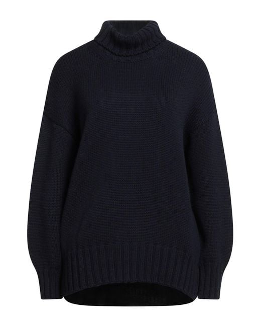 Aragona Blue Midnight Turtleneck Merino Wool