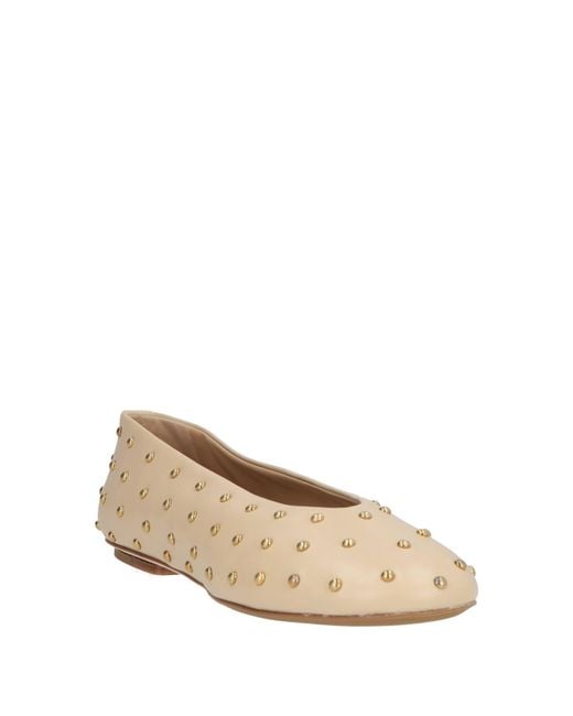 Sergio Rossi Natural Ballet Flats Leather